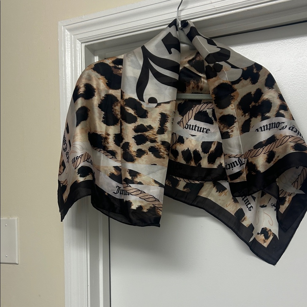 Juicy Couture Animal Print Silk Scarf